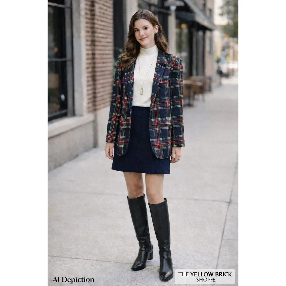 Vintage Homemade Plaid Wool Blazer Jacket | Lined‎ | 1980s | Women's Small
